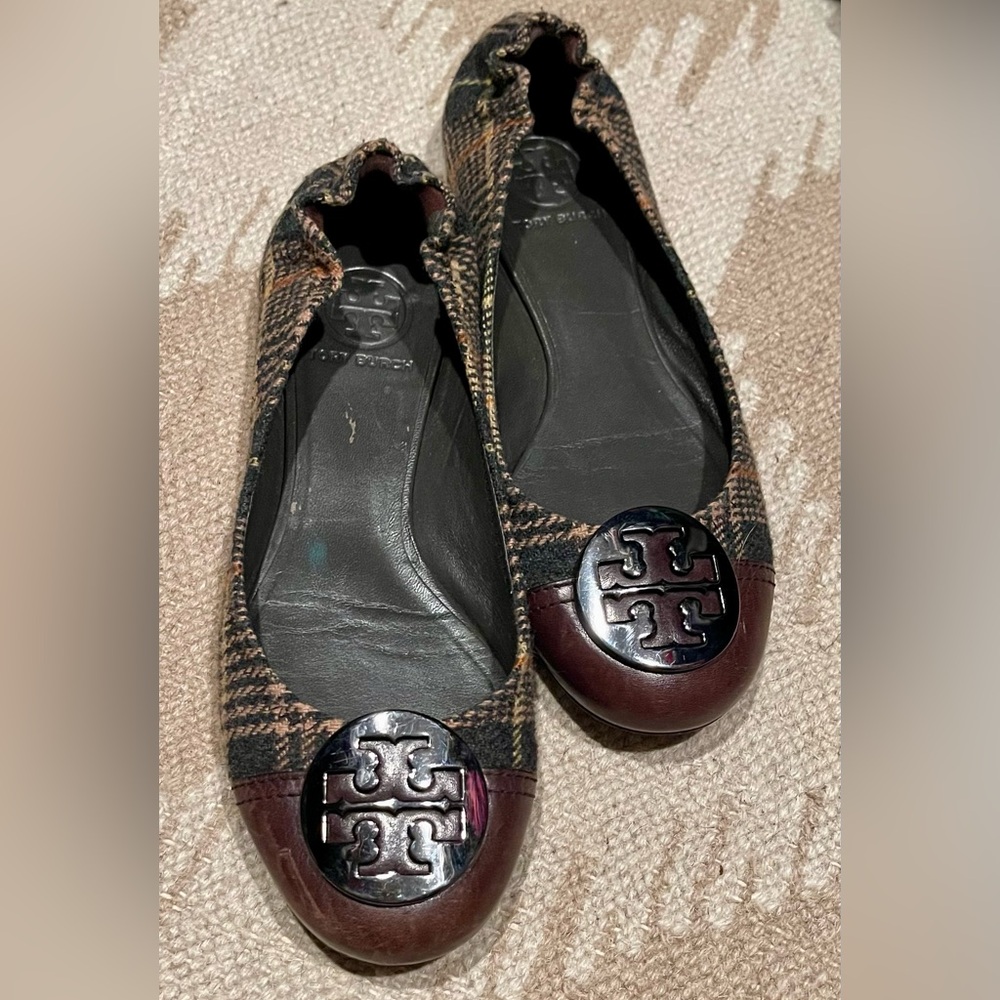 Tory Burch plaid ballet flats